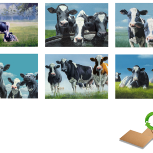 Set (6) kunstkaarten koeien